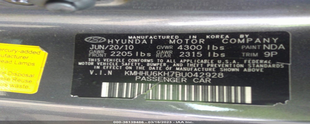 KMHHU6KH7BU042928 2011 HYUNDAI GENESIS COUPE photo no. 9