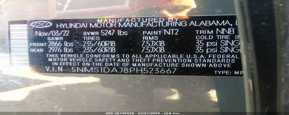 5NMS1DAJ8PH523667 2023 HYUNDAI SANTA FE photo no. 9