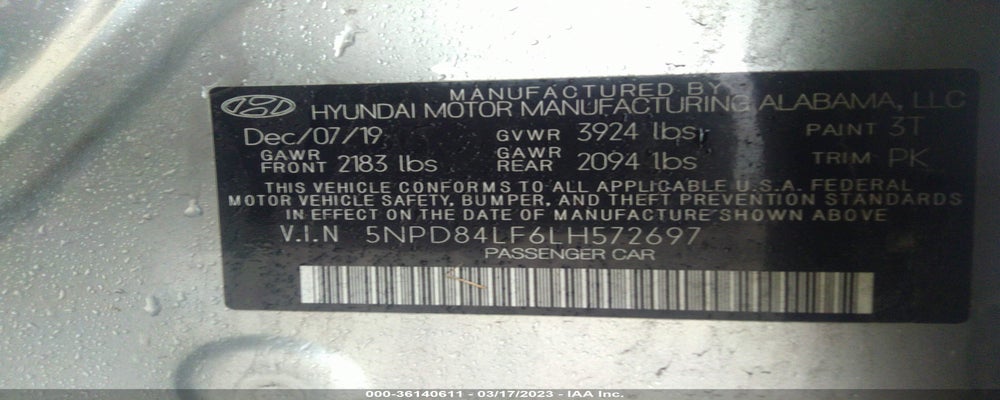 5NPD84LF6LH572697 2020 HYUNDAI ELANTRA photo no. 9