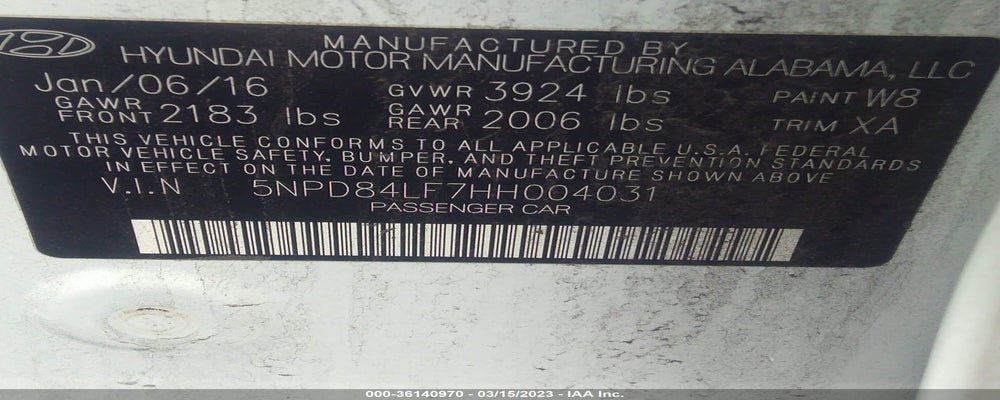 5NPD84LF7HH004031 2017 HYUNDAI ELANTRA photo no. 9