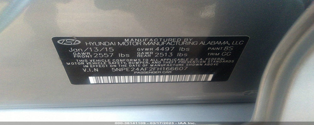 5NPE24AF2FH166607 2015 HYUNDAI SONATA photo no. 9