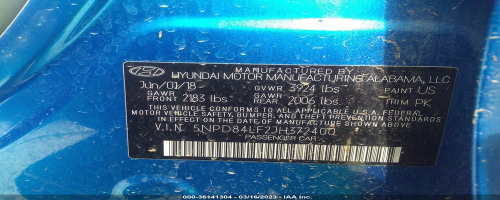 5NPD84LF2JH372400 2018 HYUNDAI ELANTRA photo no. 9
