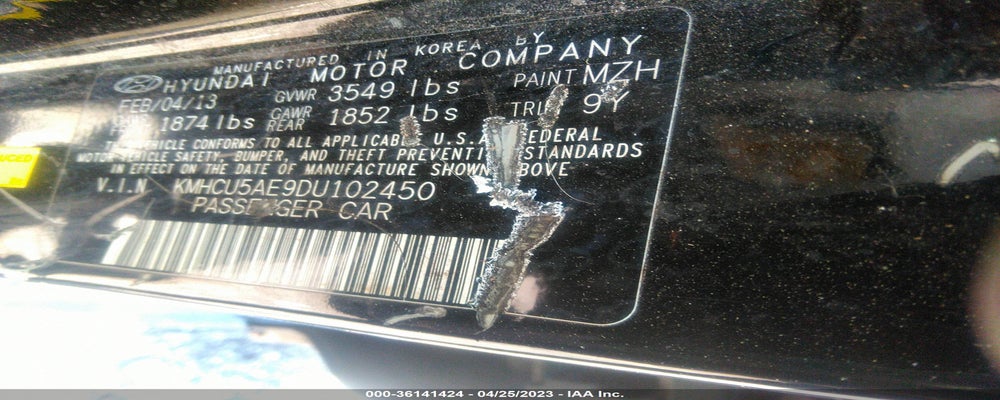 KMHCU5AE9DU102450 2013 HYUNDAI ACCENT photo no. 9