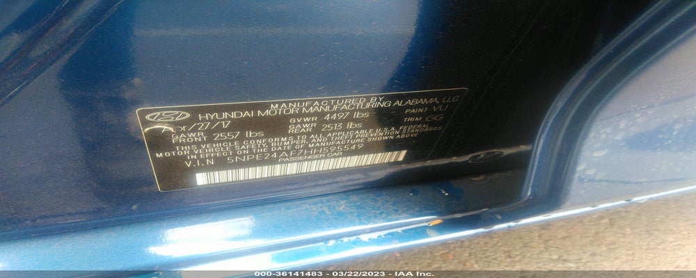 5NPE24AF7HH595549 2017 HYUNDAI SONATA photo no. 9
