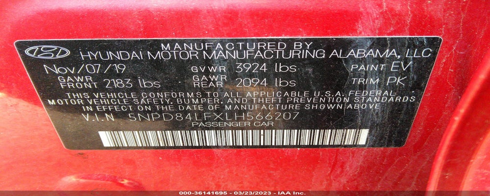 5NPD84LFXLH566207 2020 HYUNDAI ELANTRA photo no. 9