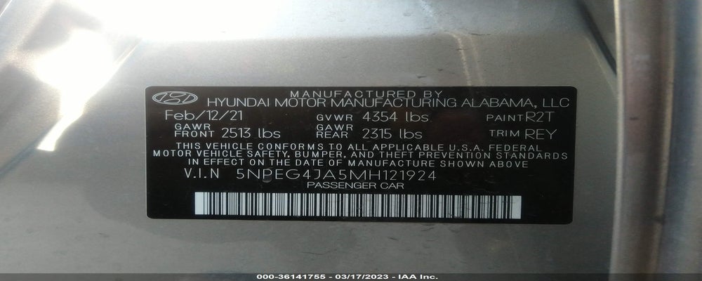 5NPEG4JA5MH121924 2021 HYUNDAI SONATA photo no. 9