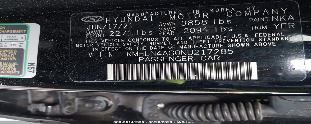 KMHLN4AG0NU217285 2022 HYUNDAI ELANTRA photo no. 9