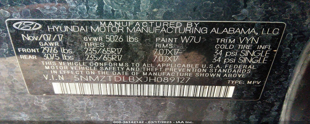 5NMZTDLBXJH089127 2018 HYUNDAI SANTA FE SPORT photo no. 9