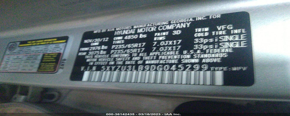 5XYZU3LB9DG045299 2013 HYUNDAI SANTA FE SPORT photo no. 9