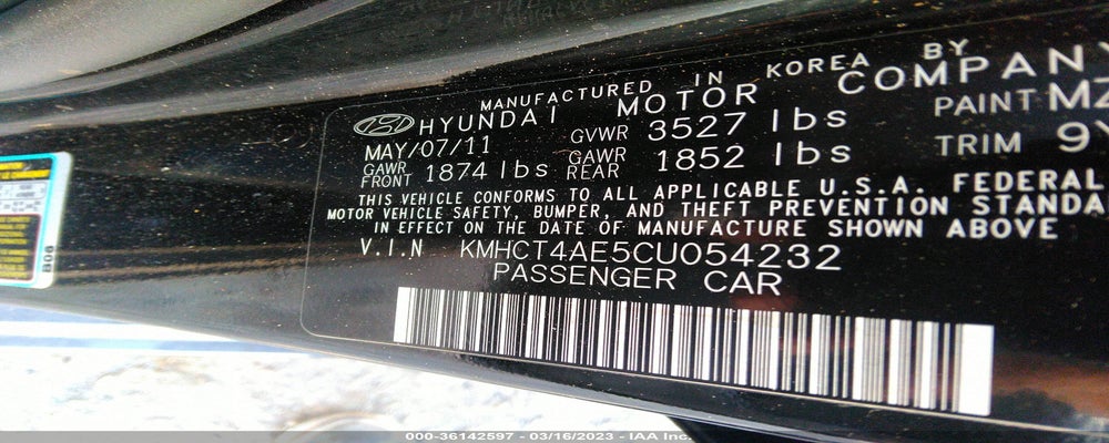 KMHCT4AE5CU054232 2012 HYUNDAI ACCENT photo no. 9