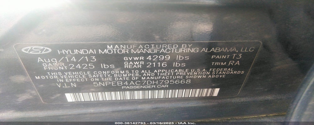 5NPEB4AC7DH795668 2013 HYUNDAI SONATA photo no. 9