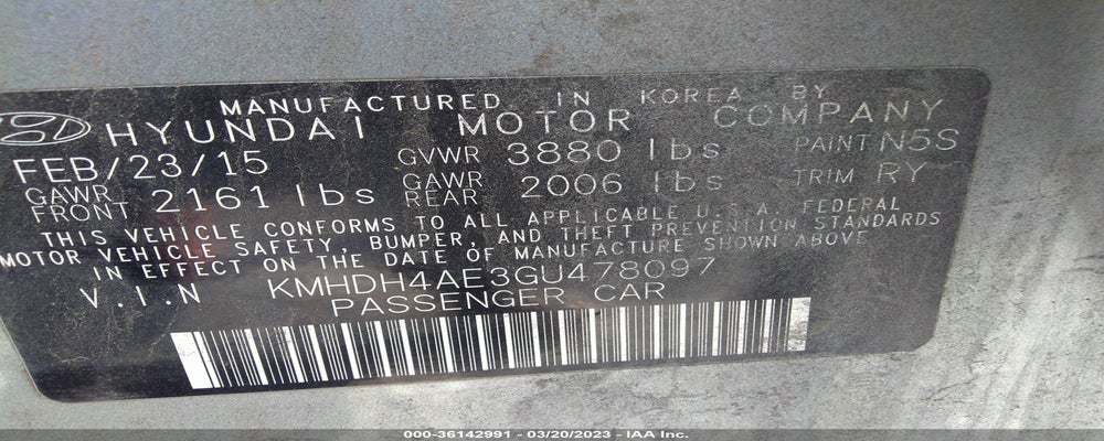KMHDH4AE3GU478097 2016 HYUNDAI ELANTRA photo no. 9