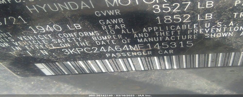 3KPC24A64ME145315 2021 HYUNDAI ACCENT photo no. 9
