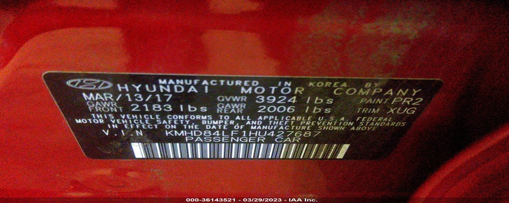 KMHD84LF1HU427687 2017 HYUNDAI ELANTRA photo no. 9
