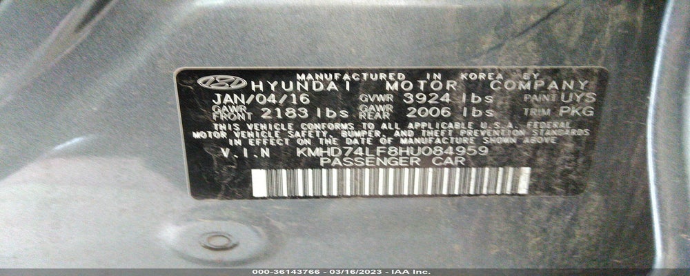 KMHD74LF8HU084959 2017 HYUNDAI ELANTRA photo no. 9