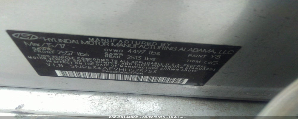 5NPE34AF9HH575753 2017 HYUNDAI SONATA photo no. 9