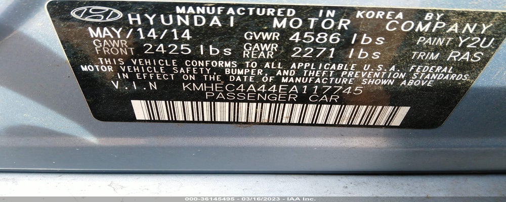 KMHEC4A44EA117745 2014 HYUNDAI SONATA HYBRID photo no. 9
