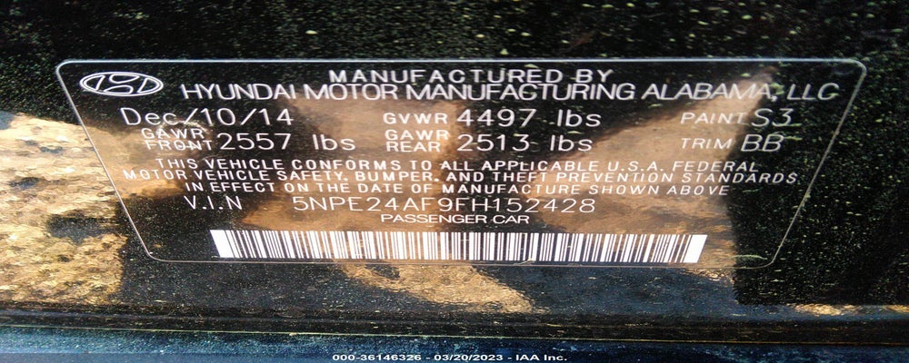 5NPE24AF9FH152428 2015 HYUNDAI SONATA photo no. 9