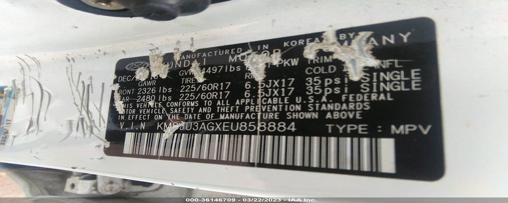 KM8JU3AGXEU858884 2014 HYUNDAI TUCSON photo no. 9