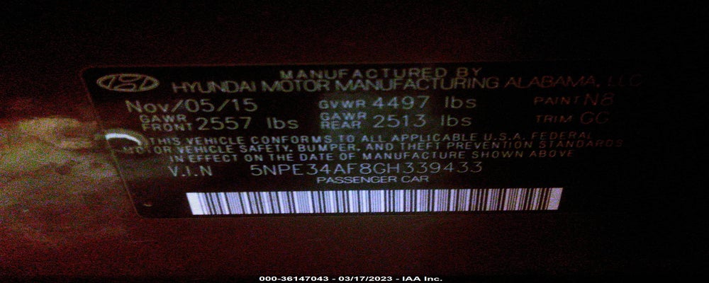 5NPE34AF8GH339433 2016 HYUNDAI SONATA photo no. 9