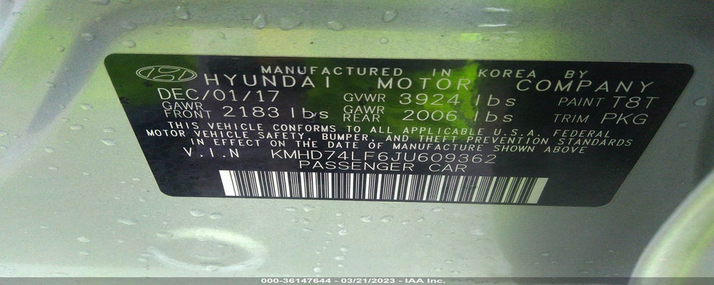 KMHD74LF6JU609362 2018 HYUNDAI ELANTRA photo no. 9