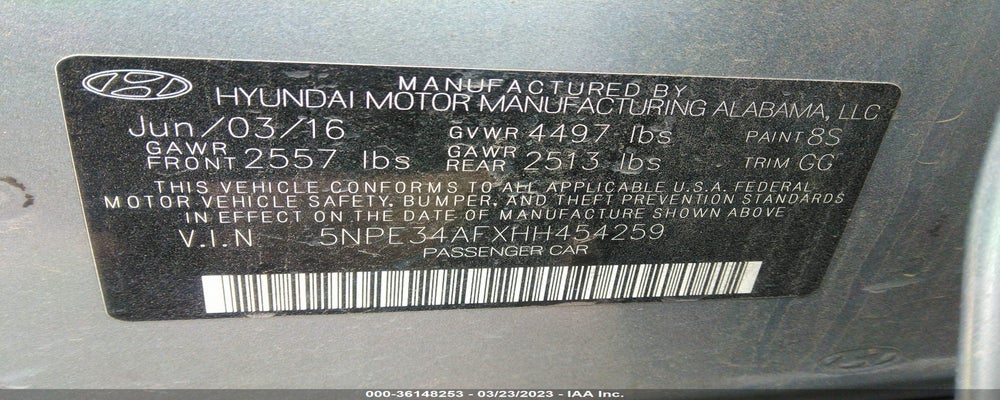 5NPE34AFXHH454259 2017 HYUNDAI SONATA photo no. 9