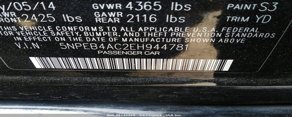 5NPEB4AC2EH944781 2014 HYUNDAI SONATA photo no. 9