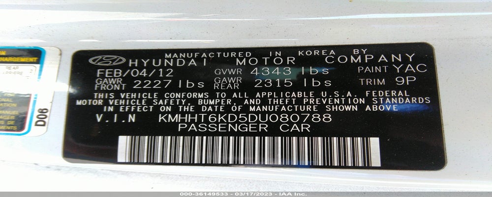 KMHHT6KD5DU080788 2013 HYUNDAI GENESIS COUPE photo no. 9