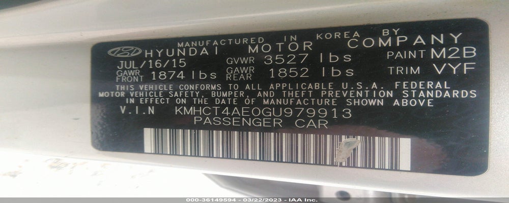KMHCT4AE0GU979913 2016 HYUNDAI ACCENT photo no. 9