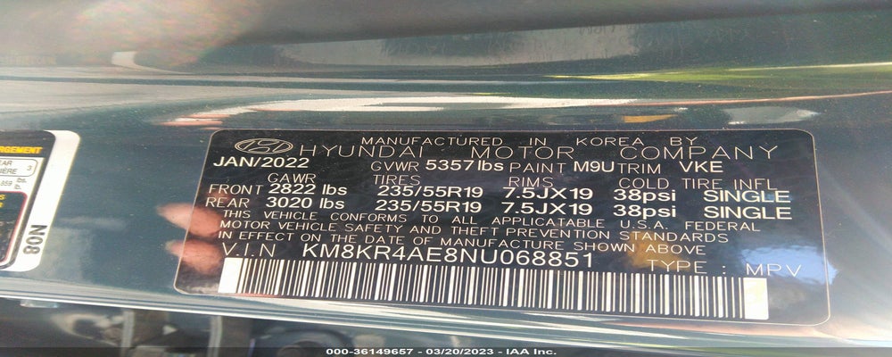 KM8KR4AE8NU068851 2022 HYUNDAI IONIQ 5 photo no. 9