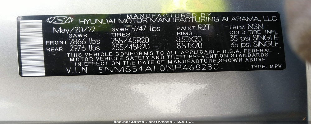 5NMS54AL0NH468280 2022 HYUNDAI SANTA FE photo no. 9