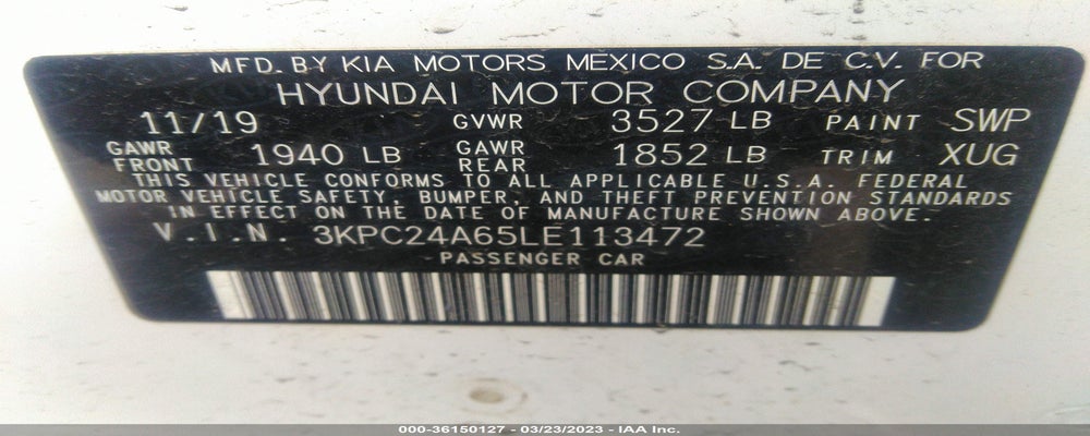 3KPC24A65LE113472 2020 HYUNDAI ACCENT photo no. 9