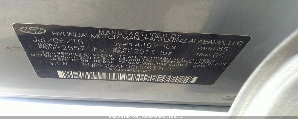 5NPE24AF0GH263709 2016 HYUNDAI SONATA photo no. 9