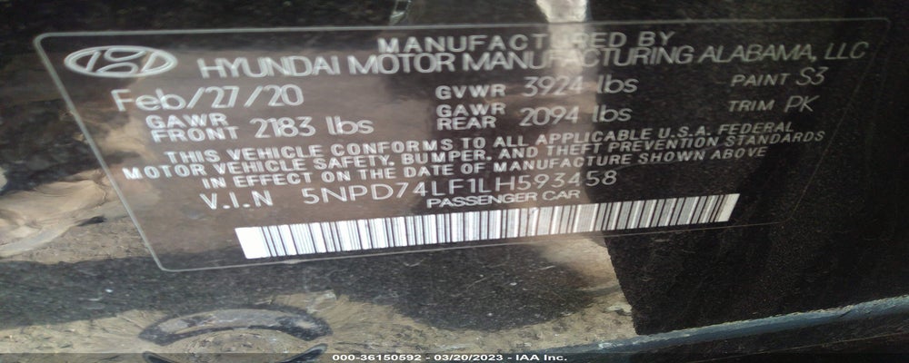 5NPD74LF1LH593458 2020 HYUNDAI ELANTRA photo no. 9