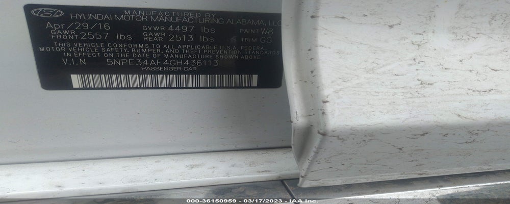 5NPE34AF4GH436113 2016 HYUNDAI SONATA photo no. 9