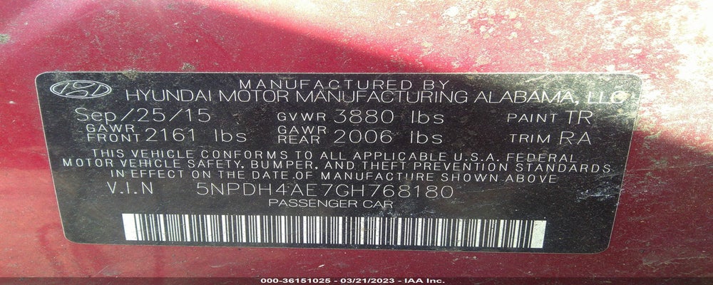 5NPDH4AE7GH768180 2016 HYUNDAI ELANTRA photo no. 9
