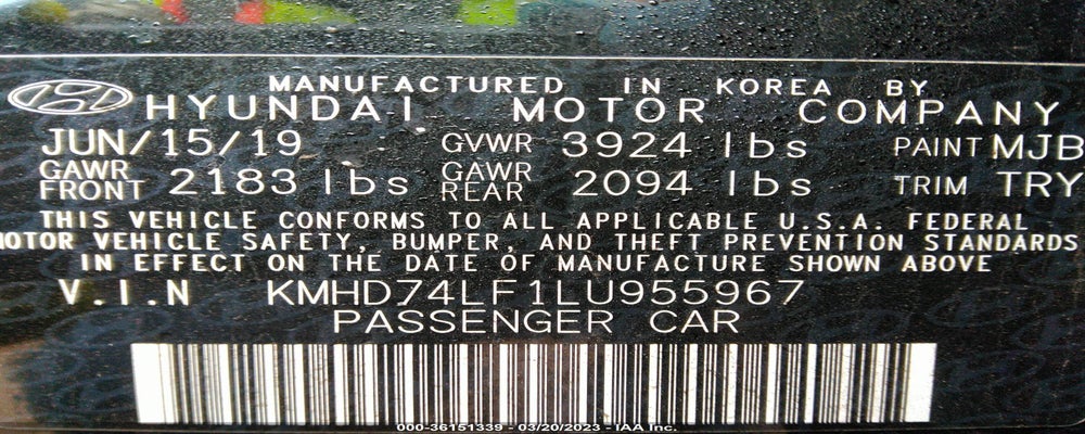 KMHD74LF1LU955967 2020 HYUNDAI ELANTRA photo no. 9