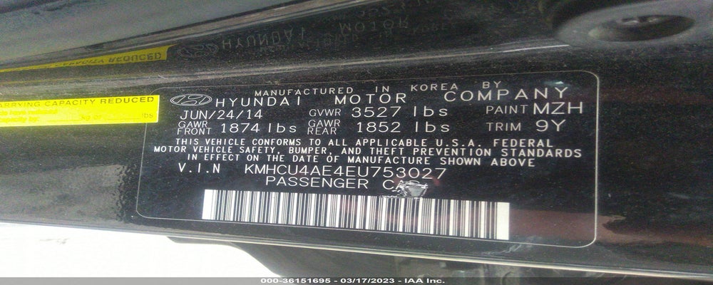 KMHCU4AE4EU753027 2014 HYUNDAI ACCENT photo no. 9