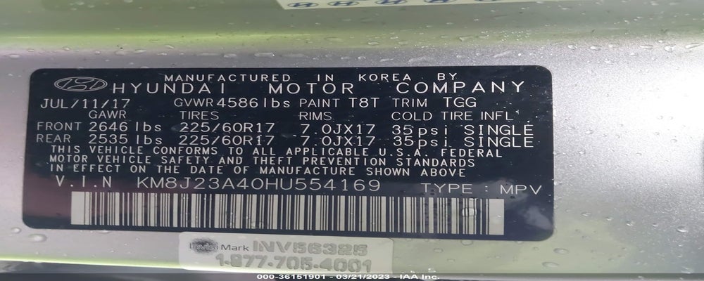 KM8J23A40HU554169 2017 HYUNDAI TUCSON photo no. 9