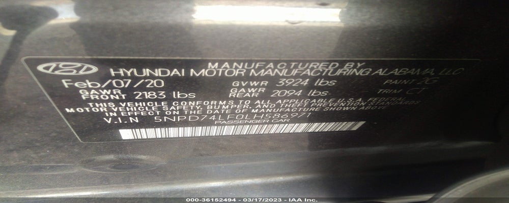 5NPD74LF0LH586971 2020 HYUNDAI ELANTRA photo no. 9