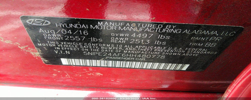 5NPE24AF6HH480778 2017 HYUNDAI SONATA photo no. 9