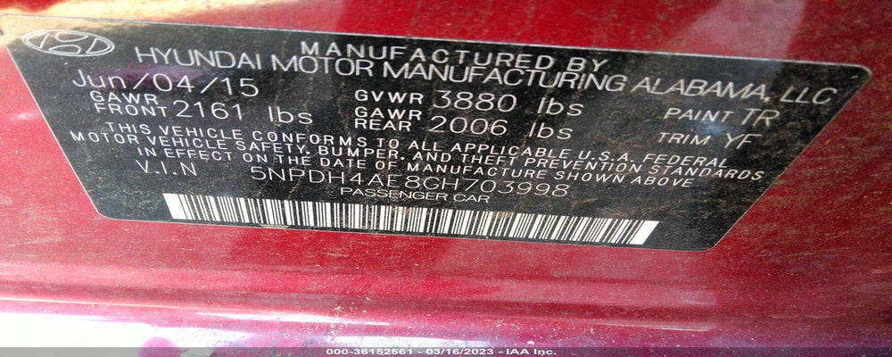5NPDH4AE8GH703998 2016 HYUNDAI ELANTRA photo no. 9
