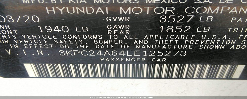 3KPC24A64LE125273 2020 HYUNDAI ACCENT photo no. 9