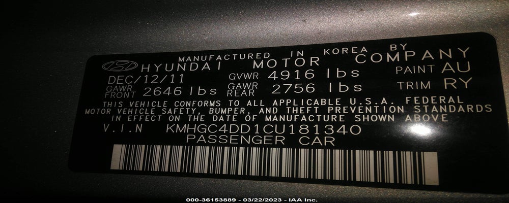 KMHGC4DD1CU181340 2012 HYUNDAI GENESIS photo no. 9
