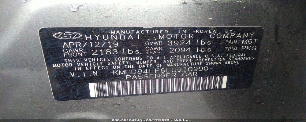 KMHD84LF6LU910990 2020 HYUNDAI ELANTRA photo no. 9