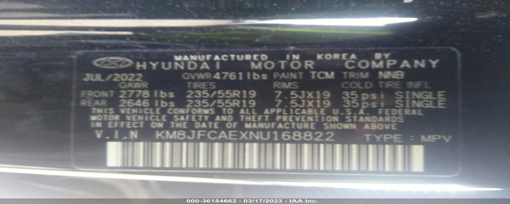 KM8JFCAEXNU168822 2022 HYUNDAI TUCSON photo no. 9