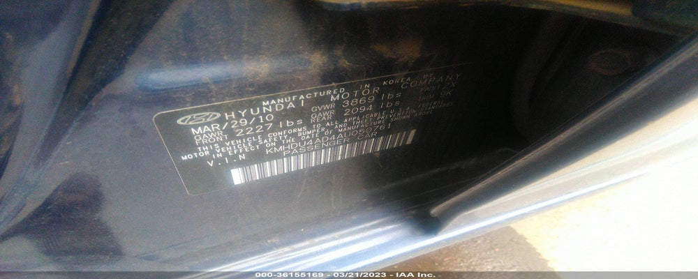 KMHDU4AD4AU050761 2010 HYUNDAI ELANTRA photo no. 9
