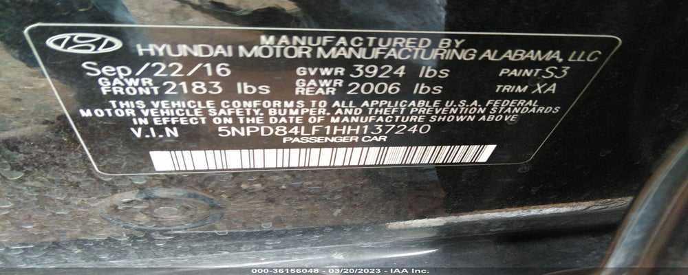 5NPD84LF1HH137240 2017 HYUNDAI ELANTRA photo no. 9