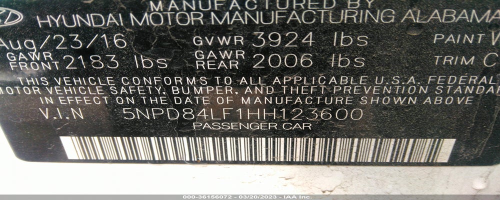 5NPD84LF1HH123600 2017 HYUNDAI ELANTRA photo no. 9