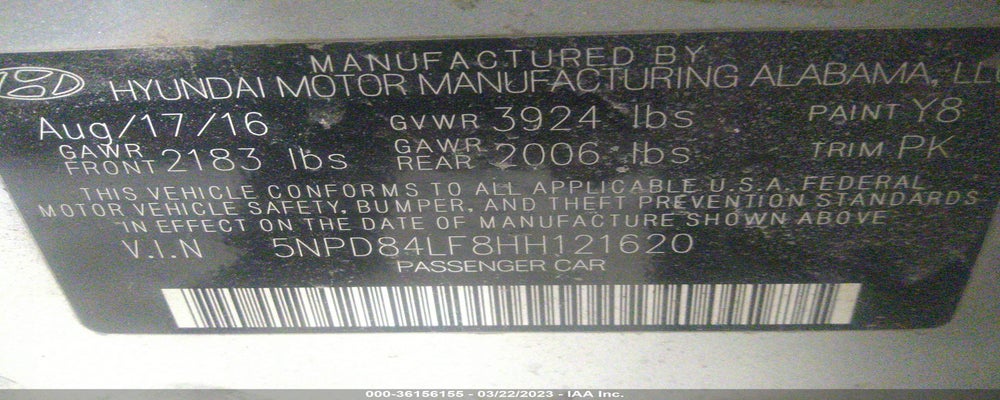 5NPD84LF8HH121620 2017 HYUNDAI ELANTRA photo no. 9